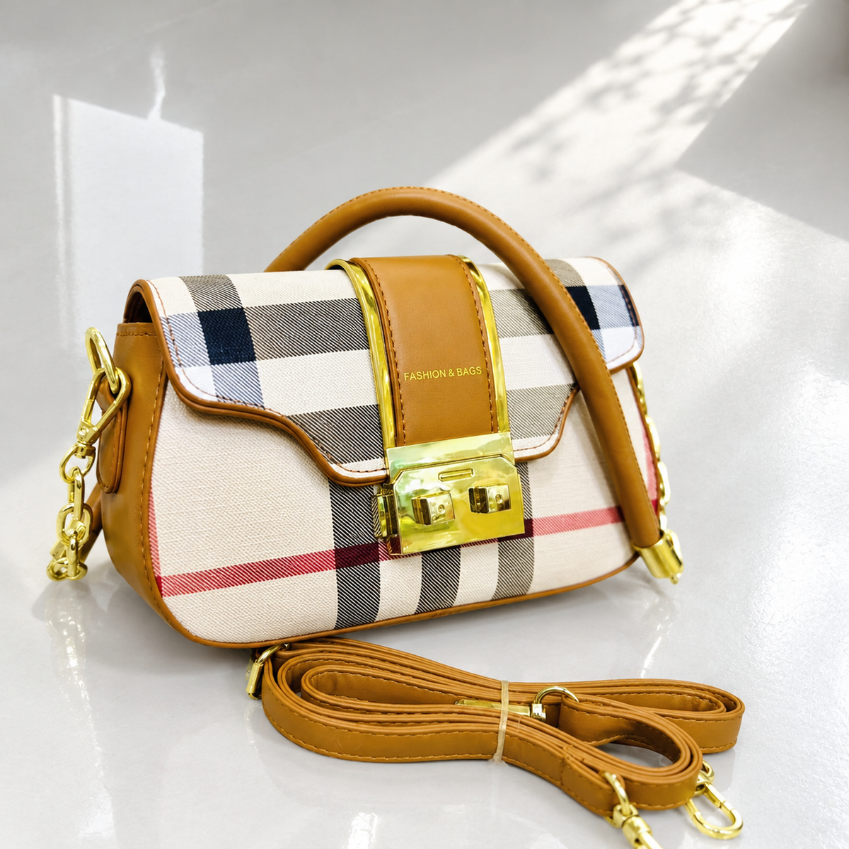 FS Checkered Mini Crossbody Bag | Imported