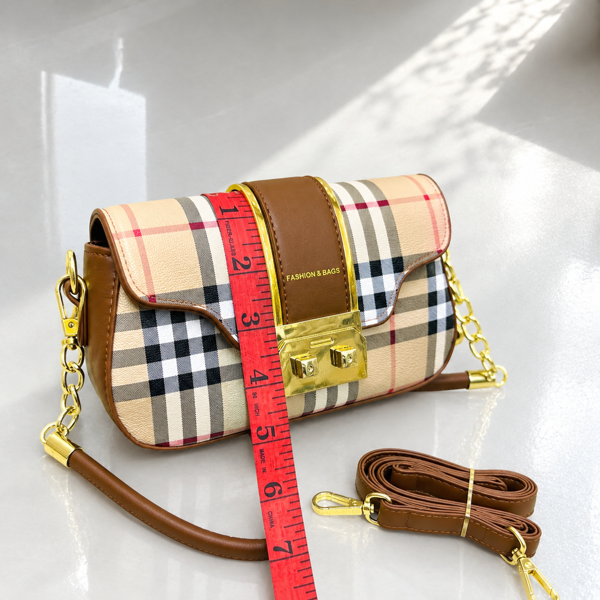 FS Checkered Mini Crossbody Bag | Imported
