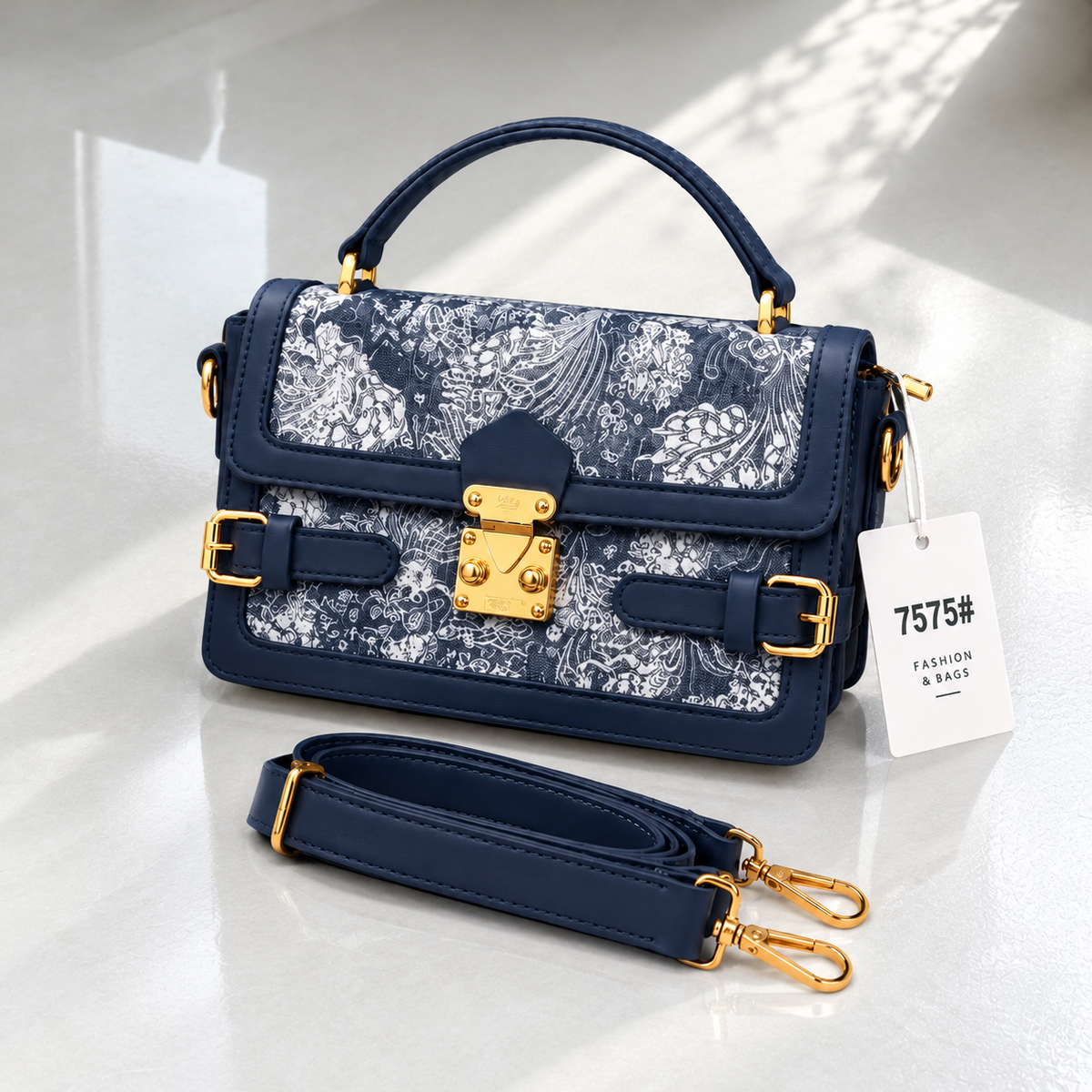 FS Vintage Print Handbag | Imported