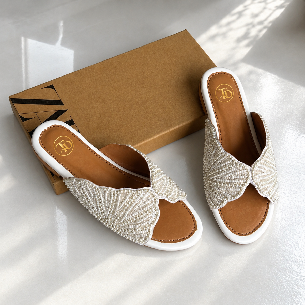 ZA Faux Pearl Flats  | 15% OFF