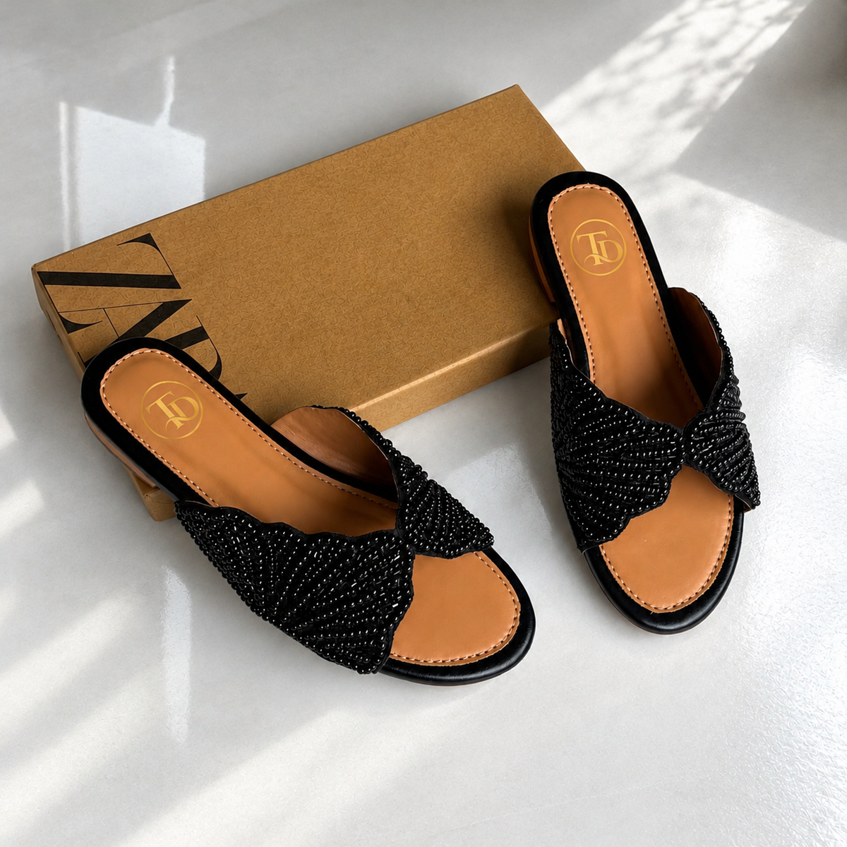 ZA Faux Pearl Flats  | 15% OFF