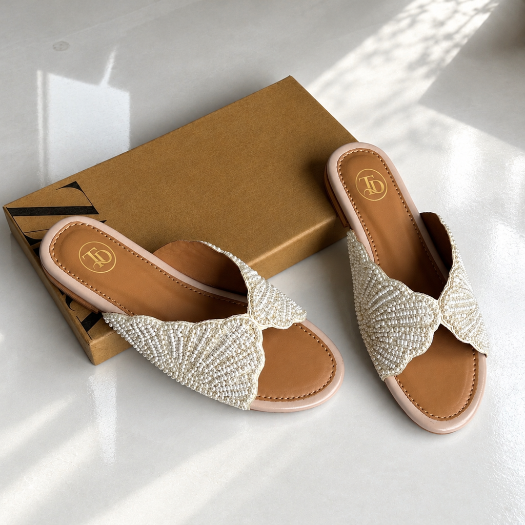 ZA Faux Pearl Flats  | 15% OFF
