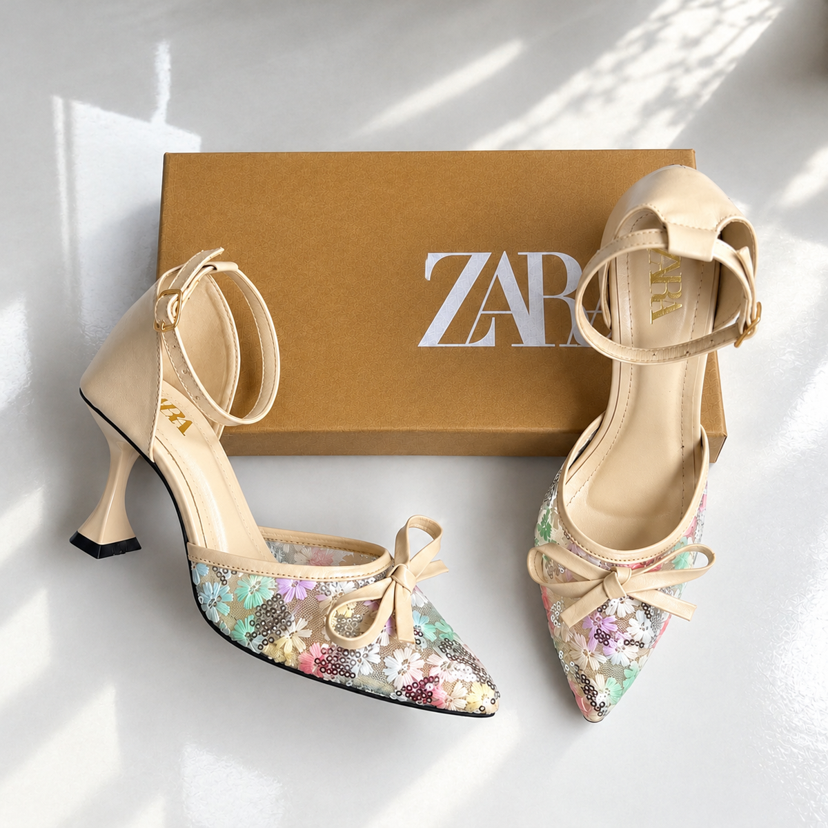 ZA Bow Sequin Heel  | 17% OFF