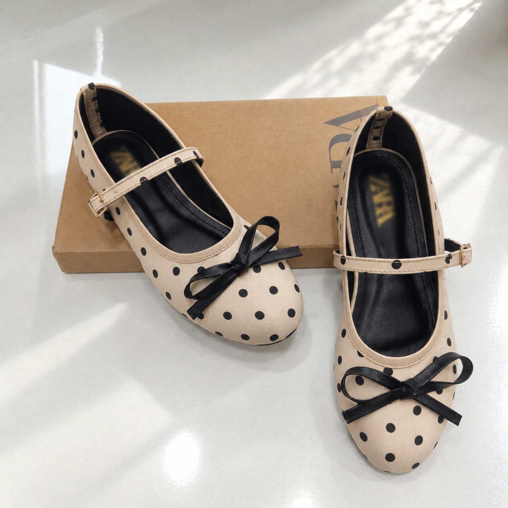 ZA Polka-Dot Mary Jane Ballet Flats | 14% OFF