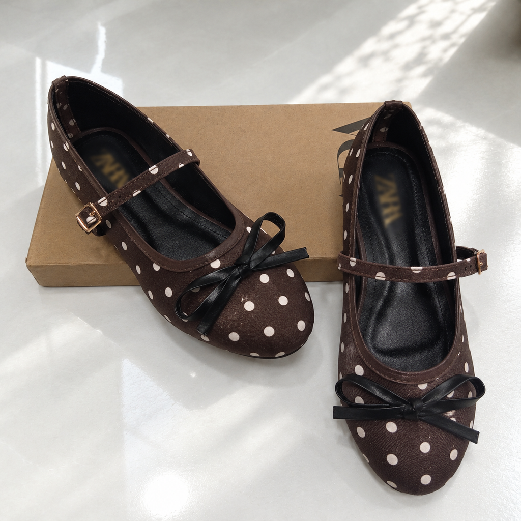 ZA Polka-Dot Mary Jane Ballet Flats | 14% OFF