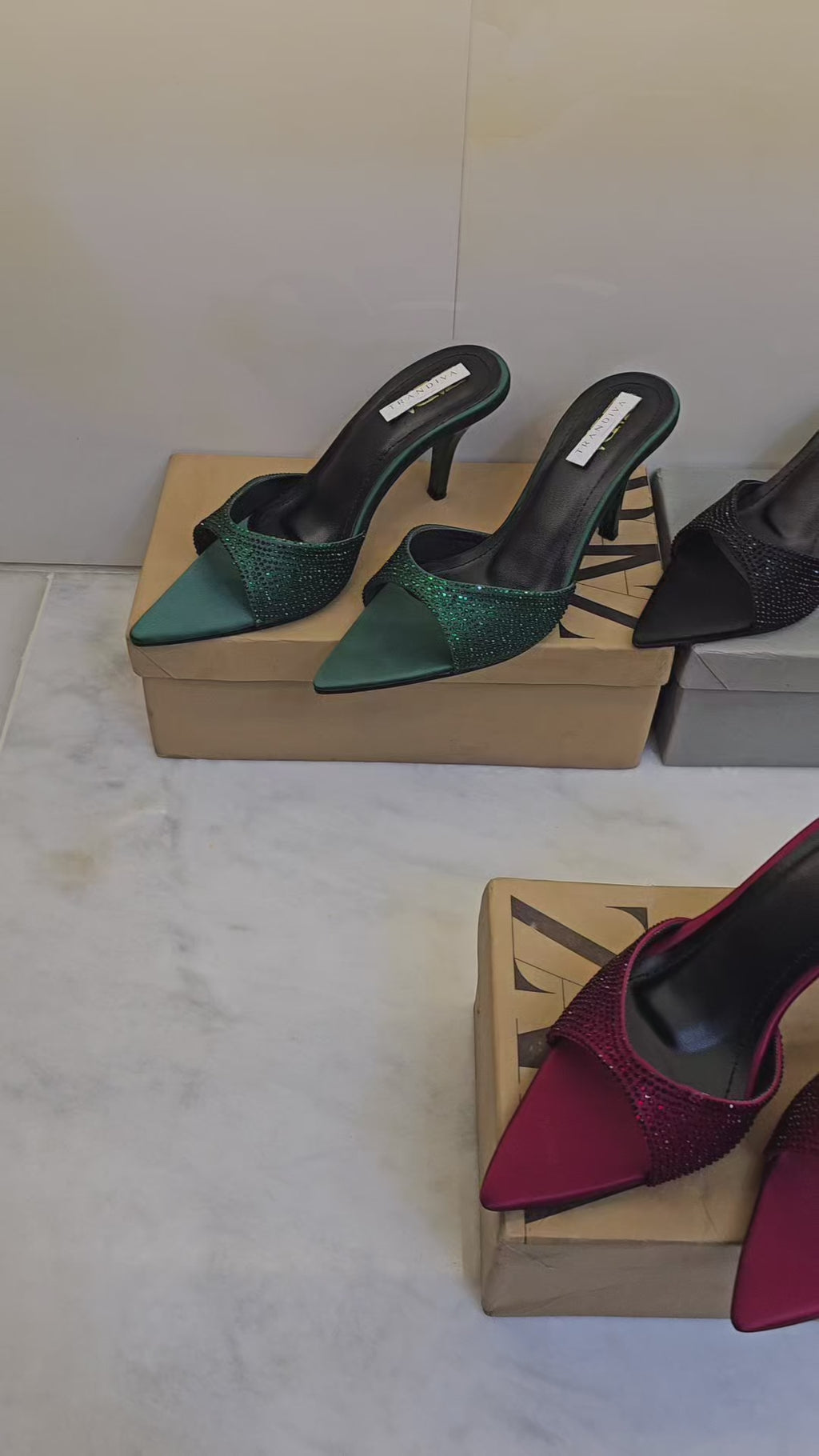 ZA Rhinestone Pointed Heels | 14% OFF
