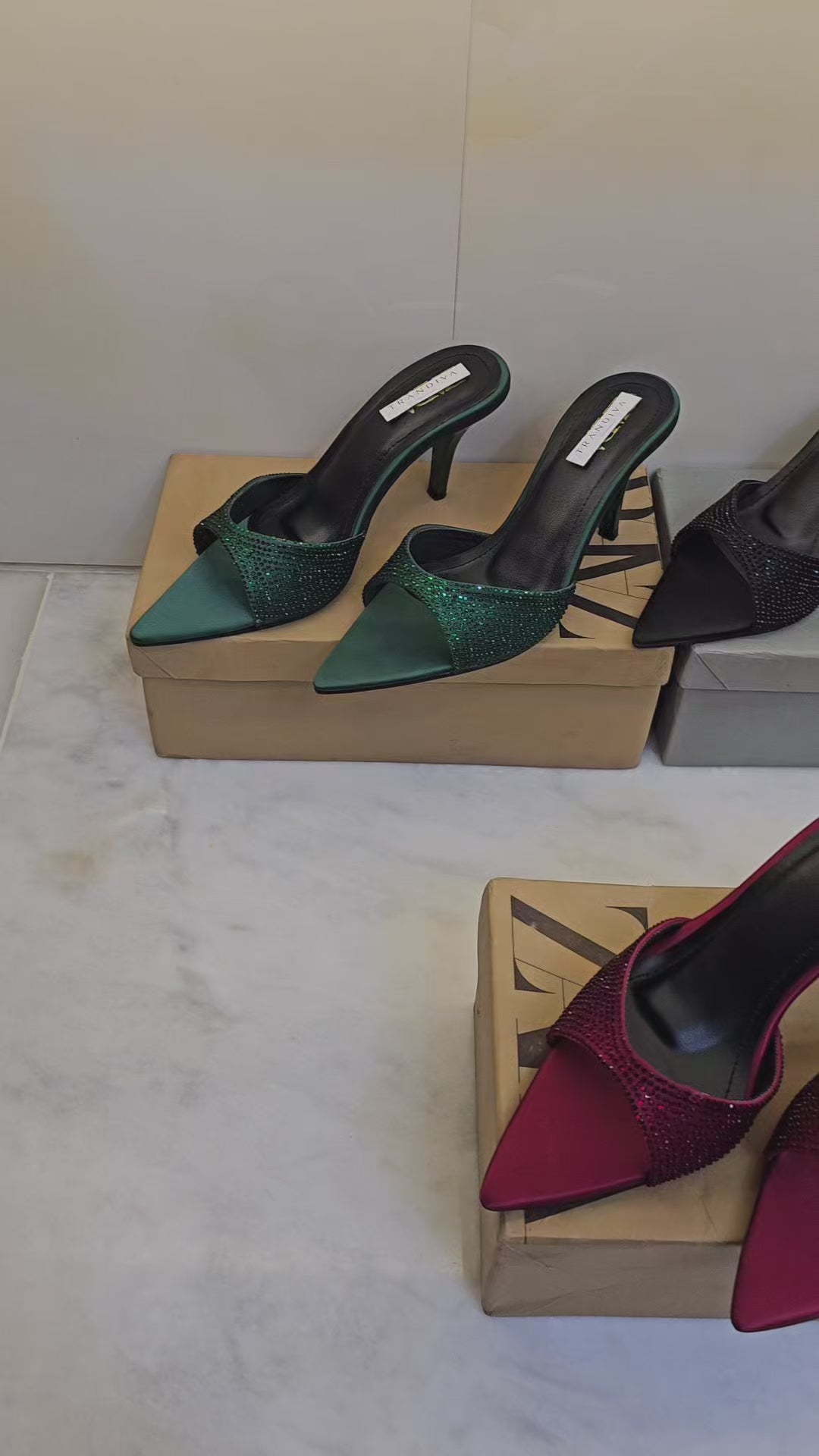 ZA Rhinestone Pointed Heels | 14% OFF
