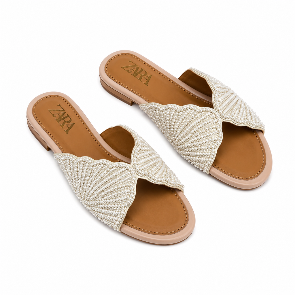 ZA Faux Pearl Flats