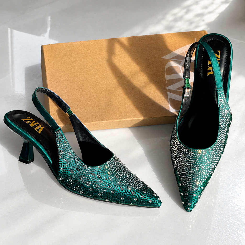 ZA Crystal Pointed Heels | 14% OFF