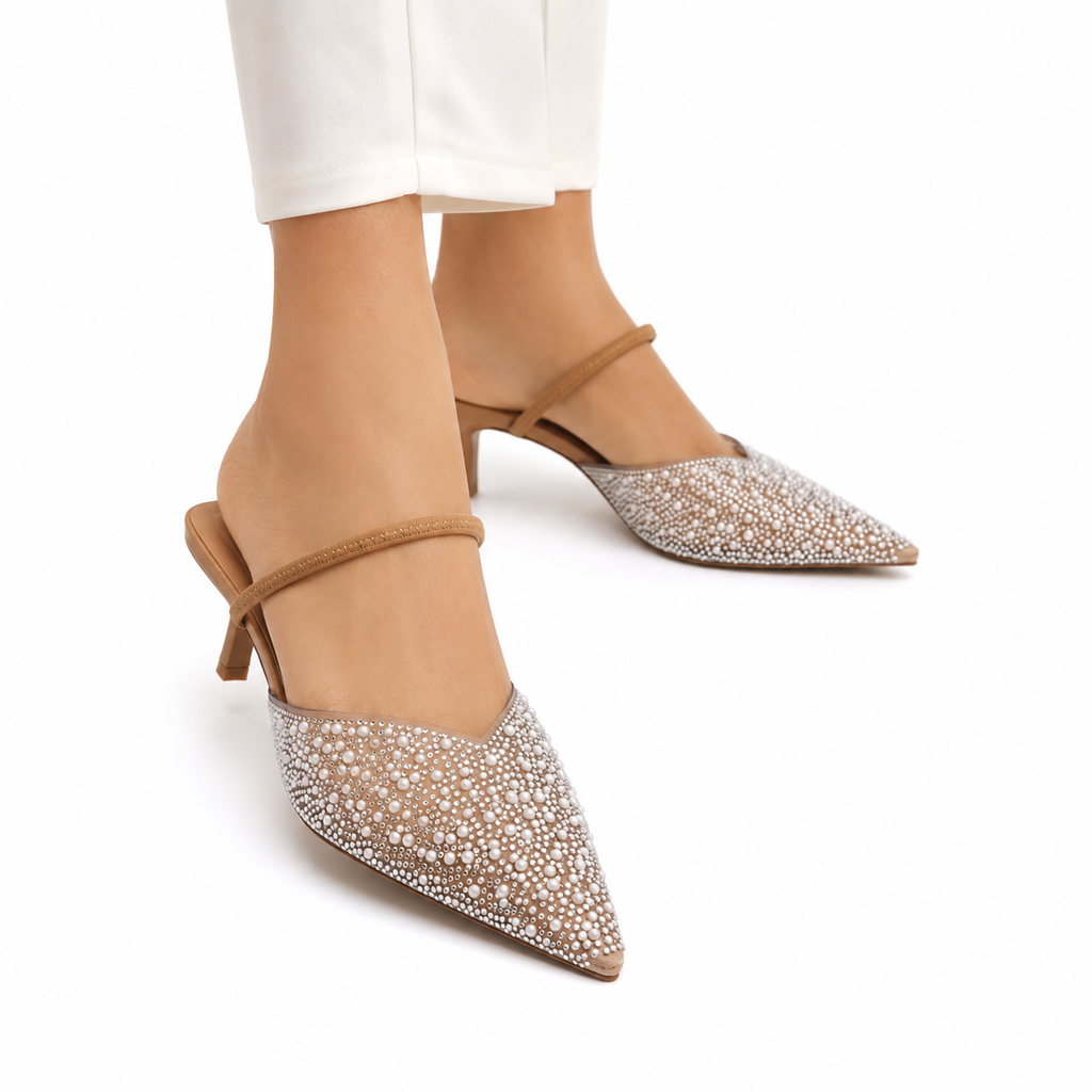 Pointed Toe Slingback Heel | Imported | 40% OFF
