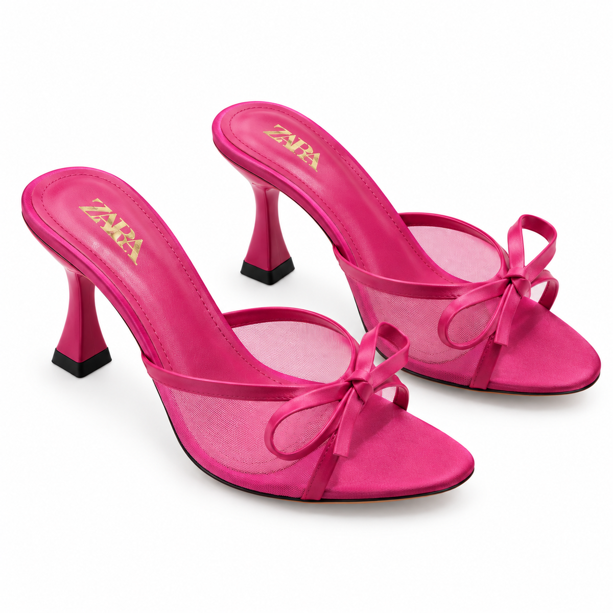 Bow heel in pink