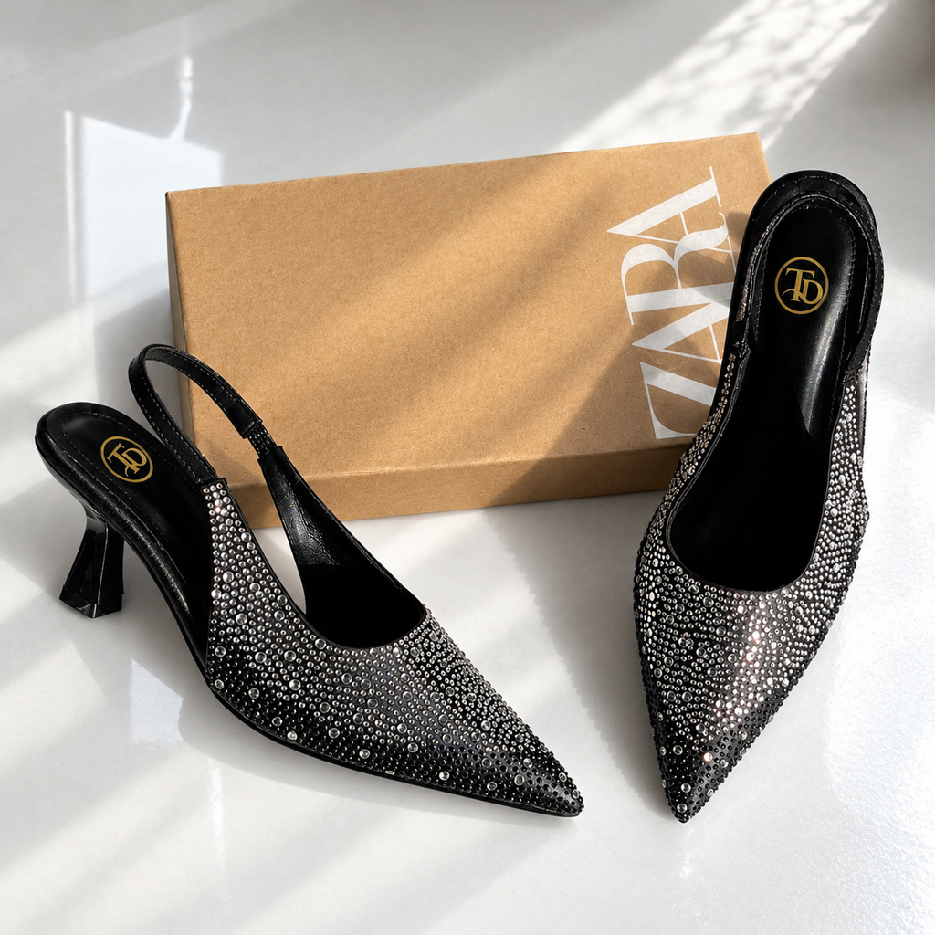 ZA Crystal Pointed Heels | 14% OFF