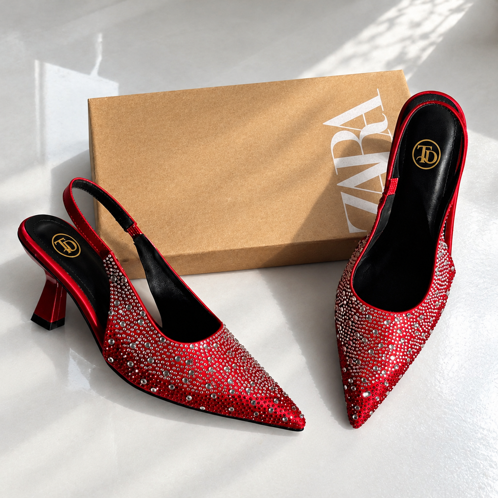 ZA Crystal Pointed Heels | 14% OFF