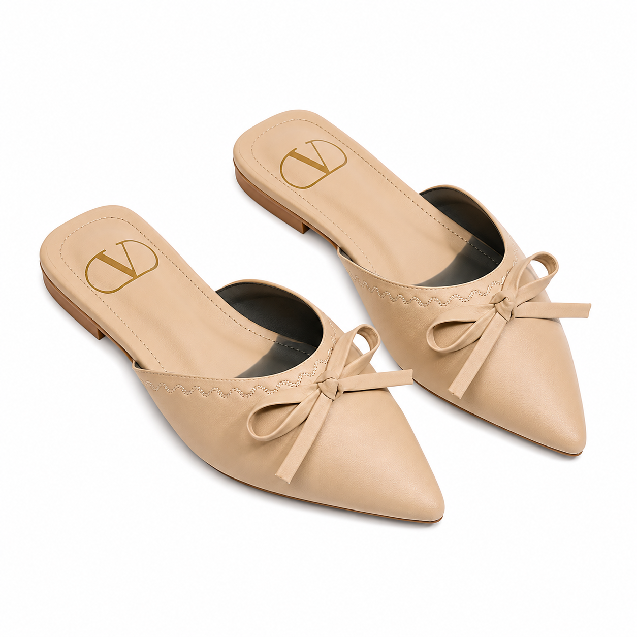 VO Bow Pointed Flat Mule
