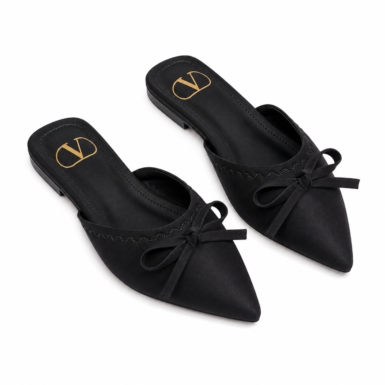 VO Bow Pointed Flat Mule