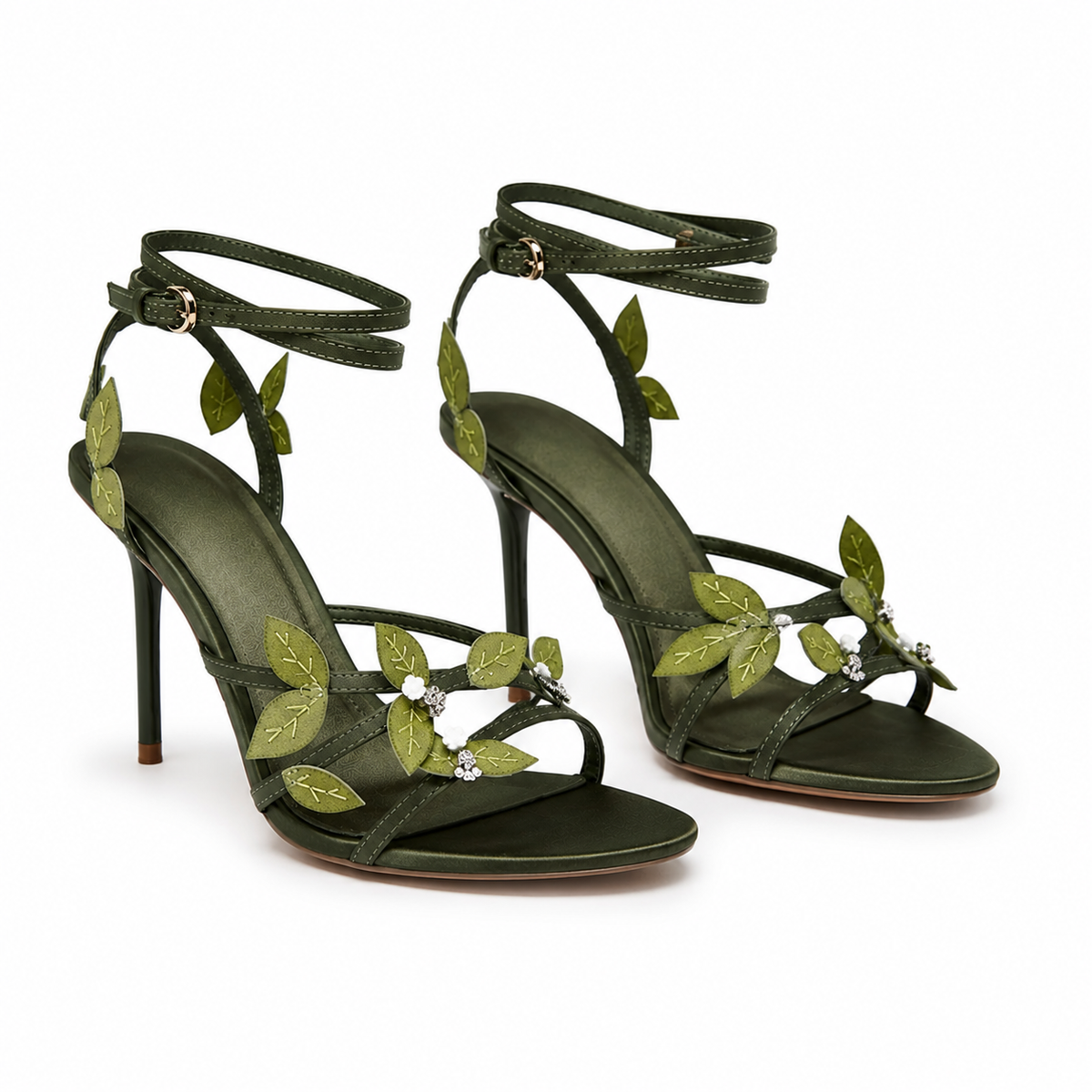 ZA Olive Green Stiletto High Heel Sandal | Imported | 41% OFF