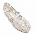 Pearl Bloom Embroidered Flat Pumps