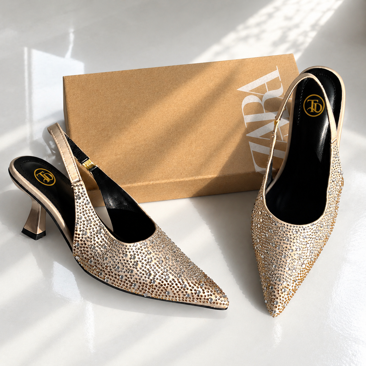 ZA Crystal Pointed Heels | 14% OFF