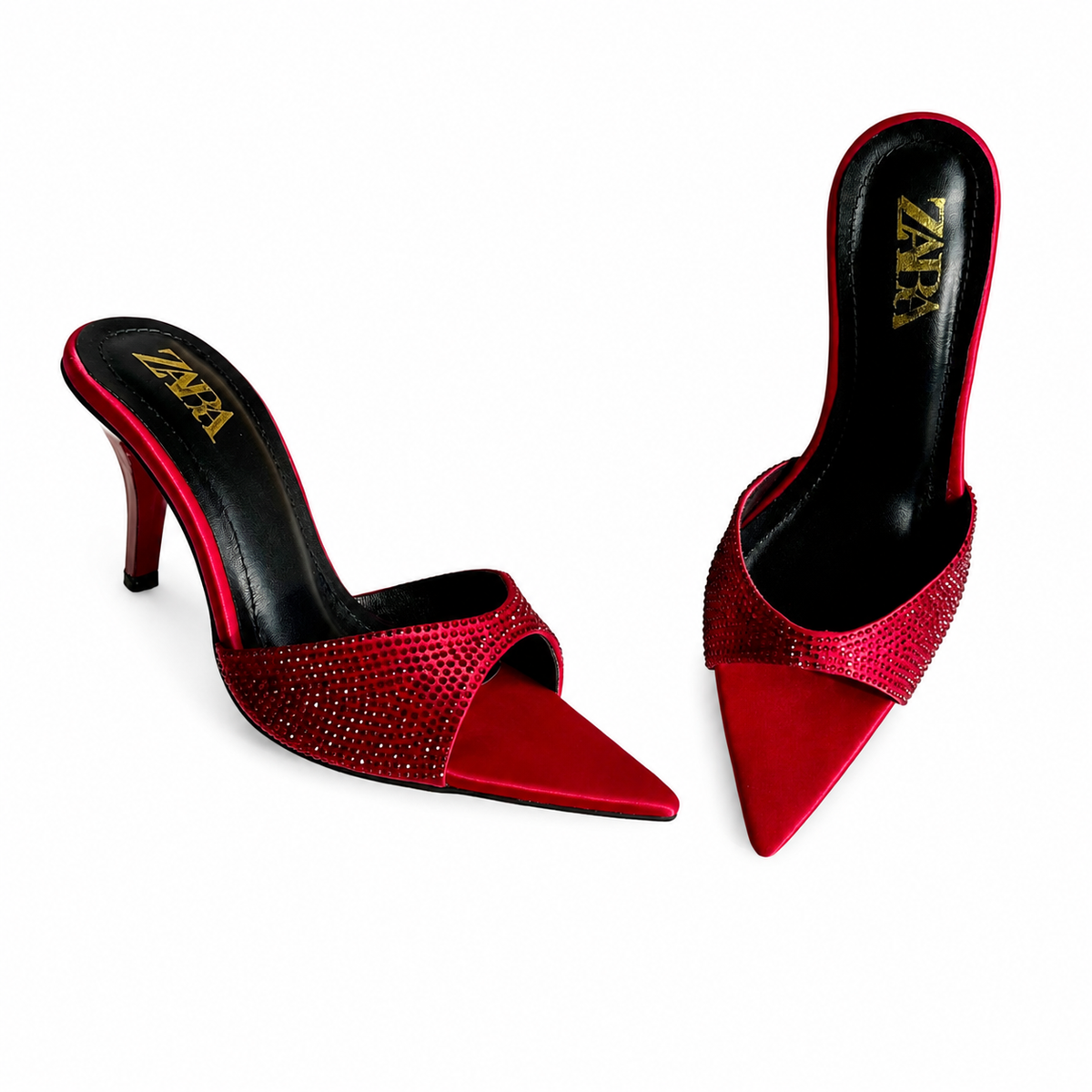 ZA Rhinestone Pointed Heels | 12% OFF